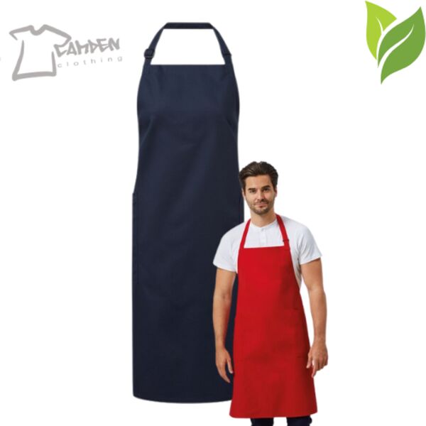 Recycled polyester and cotton bib apron, organic and Fairtrade certified Thumbnail