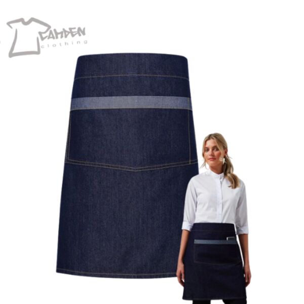 Domain contrast denim waist apron Thumbnail