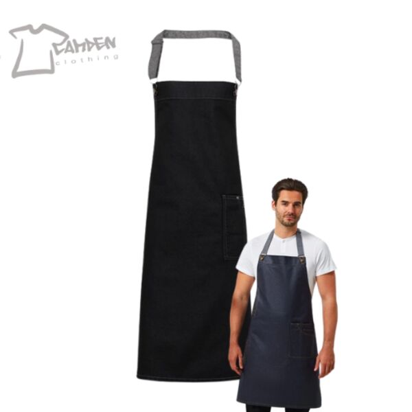 District waxed-look denim bib apron Thumbnail