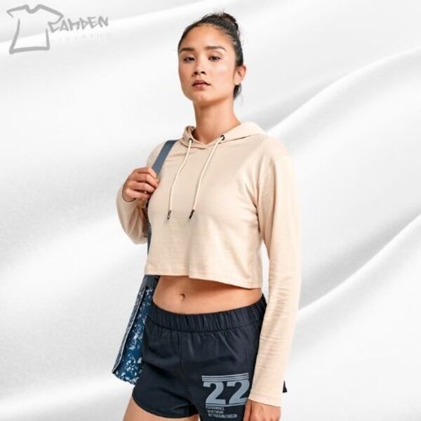 Women's TriDri® cropped hooded long sleeve t-shirt Thumbnail