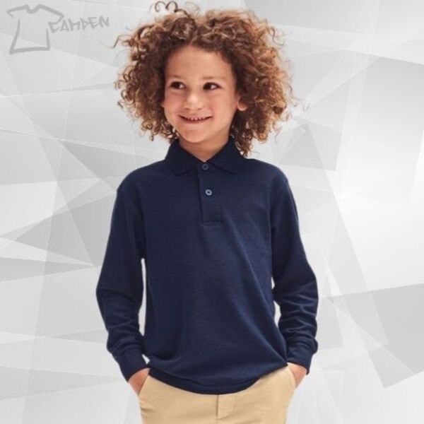 Kids long sleeve 65/35 polo Thumbnail