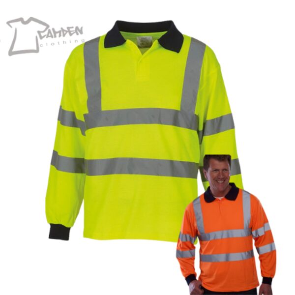 Hi-vis long sleeve polo (HVJ310) Thumbnail
