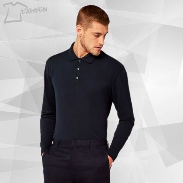 Piqué polo long-sleeved (classic fit) Thumbnail