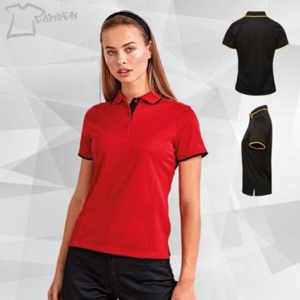 Women's contrast Coolchecker® polo Thumbnail
