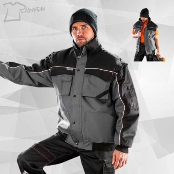 Work-Guard zip sleeve heavy-duty pilot jacket Thumbnail
