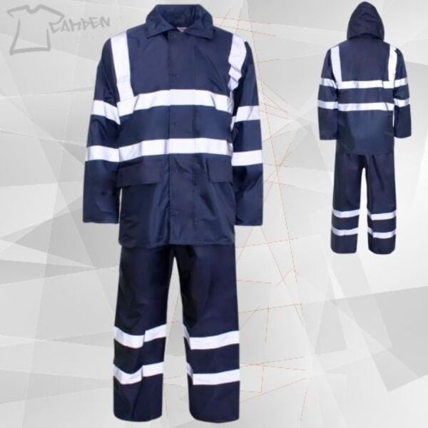HV Rainsuit Polyester/pvc 170T Navy Thumbnail