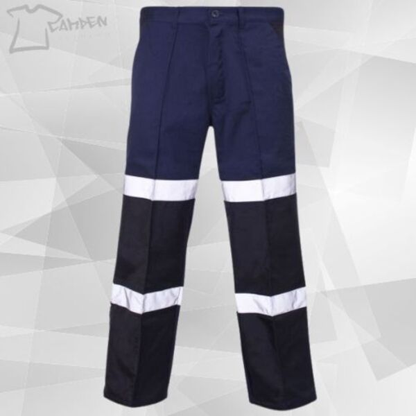 Balistic Trouser Long - Navy - W26 - 245gsm - Black Balistic with HV Tape Thumbnail