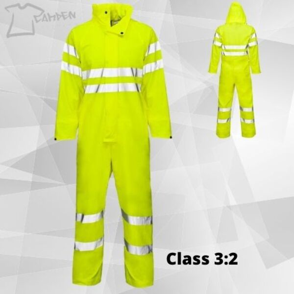 HV stormflex PU coverall Breathable with Std tape Yellow Thumbnail
