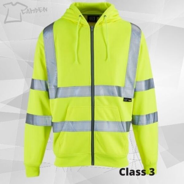 Hi Vis Zip Hoodie-Yellow Thumbnail