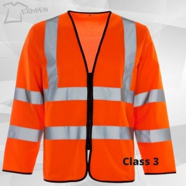 HV Long Zipped Orange Vest  Thumbnail