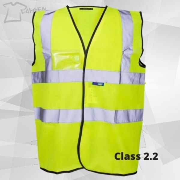 HV VEST ID POCKET YELLOW 2B-2B BLACK EDGING Thumbnail