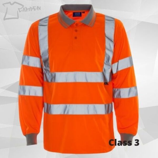 HV Long Sleeve Polo Shirt OrangeBirdEye Std Tape Thumbnail