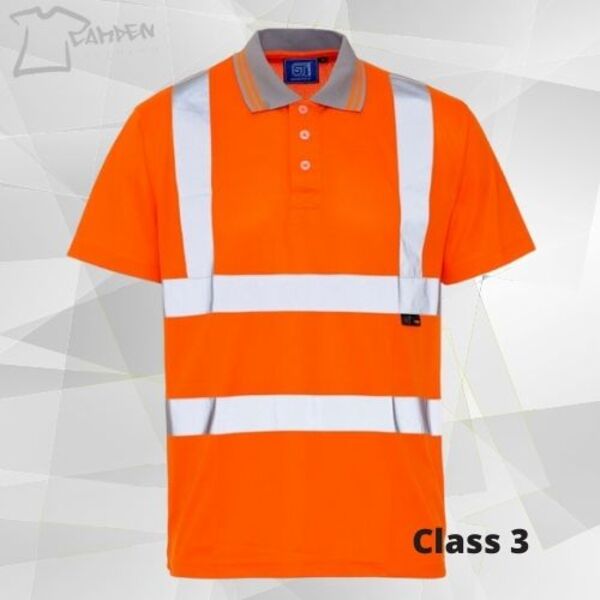 HV Polo Shirt Orange BirdEye Std Tape - 150gsm Thumbnail