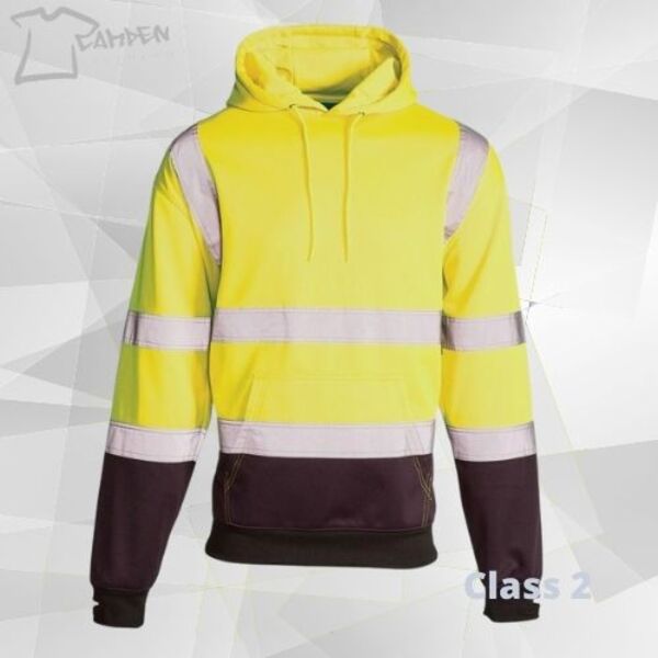 HI VIS 2 TONE HOODIE YELLOW/NAVY Thumbnail