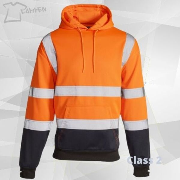 HI VIS 2 TONE HOODIE ORANGE/NAVY Thumbnail