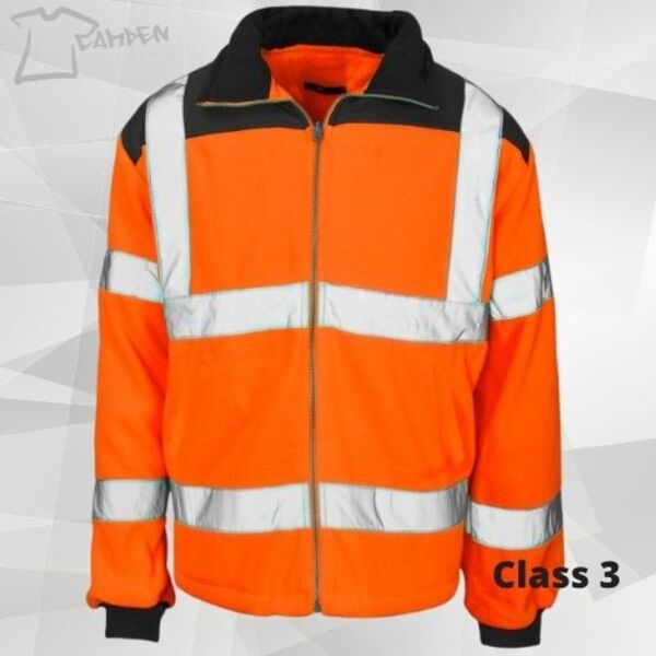 Hi Vis 2 Tone Fleece Orange  Blue Rain Patch EN471-3 GO/RT 3279 Thumbnail