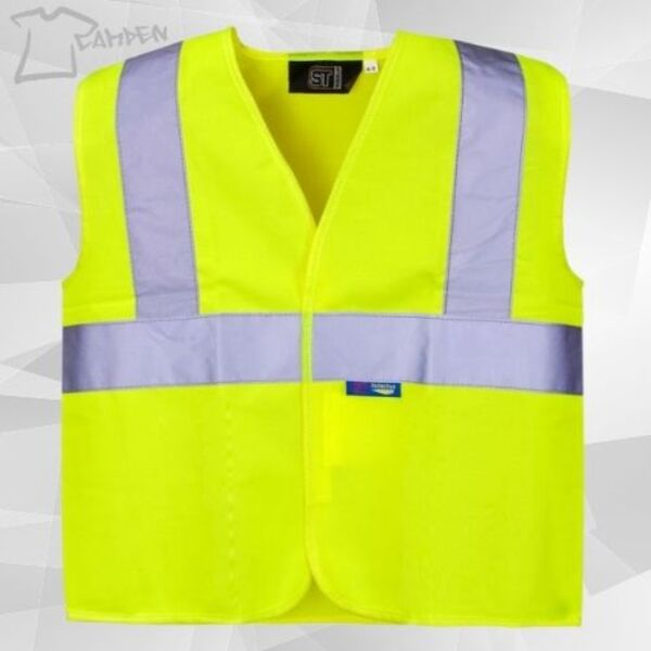 Saturn Yellow Children Vest with one band & two braces and yell piping Thumbnail