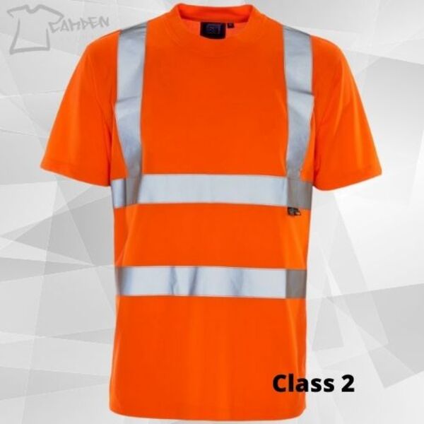 HV T Shirt Orange/Orange bird eye - EN471 Thumbnail