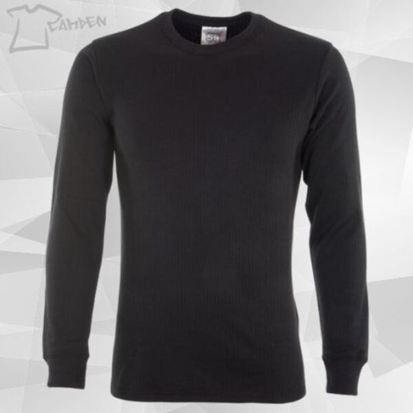 Thermal L/S vest black Polycotton 170gsm Thumbnail