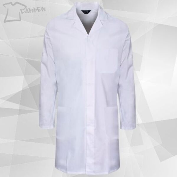 245gsm poly cotton c/cuff lab coat white with pockets Thumbnail