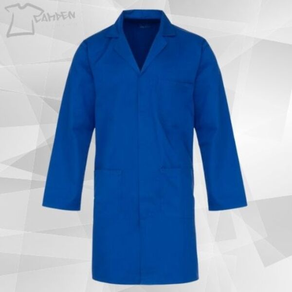 245gsm poly cotton c/cuff lab coat royal blue with pockets Thumbnail