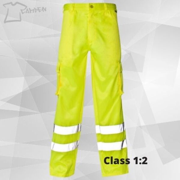 Combat Hi Vis Trouser P C Yellow Knee Band 280gsm Thumbnail