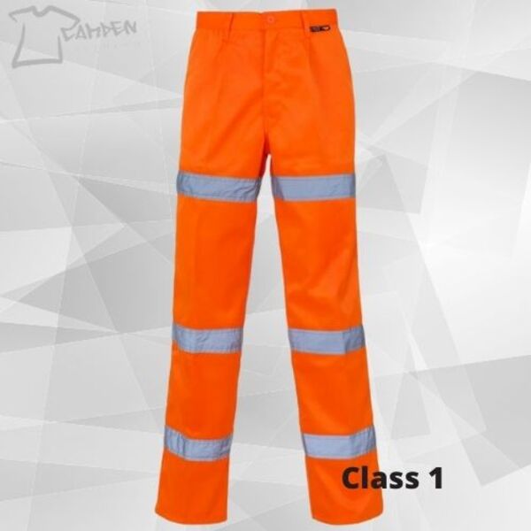 HV Orange P/C Trouser 3 Band Reg Thumbnail