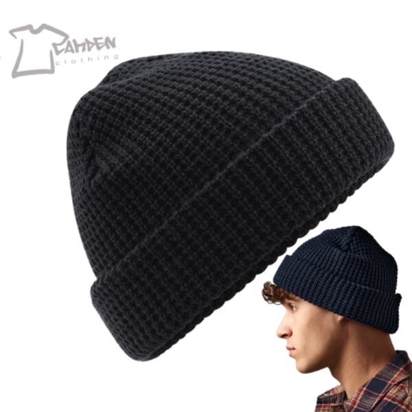 Classic waffle knit beanie Thumbnail