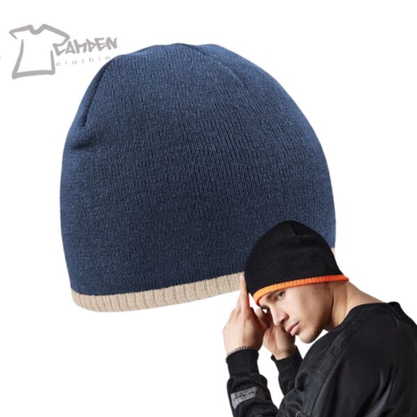 Two-tone pull-on beanie Thumbnail