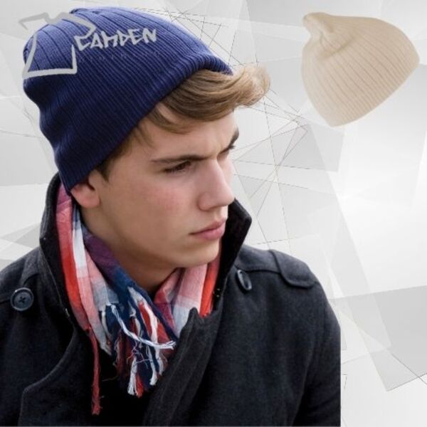 Cotton knitted beanie hat Thumbnail
