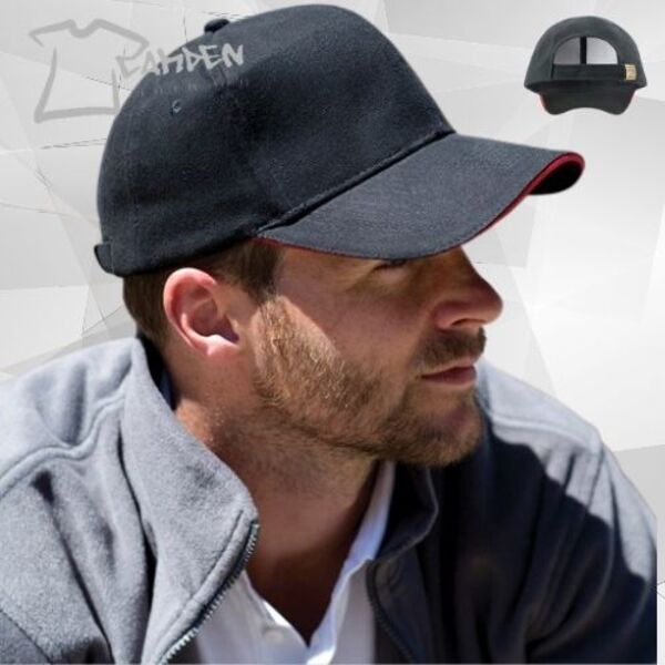 Pro-style heavy cotton cap with sandwich peak Thumbnail