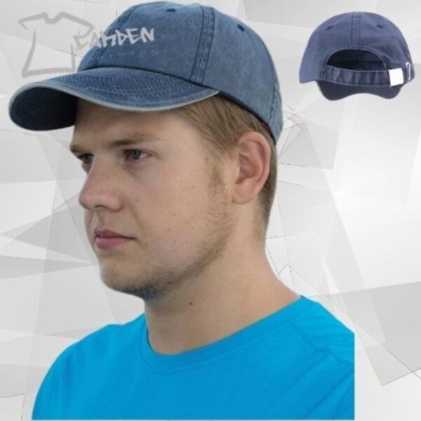 Washed fine line cotton cap with sandwich peak Thumbnail