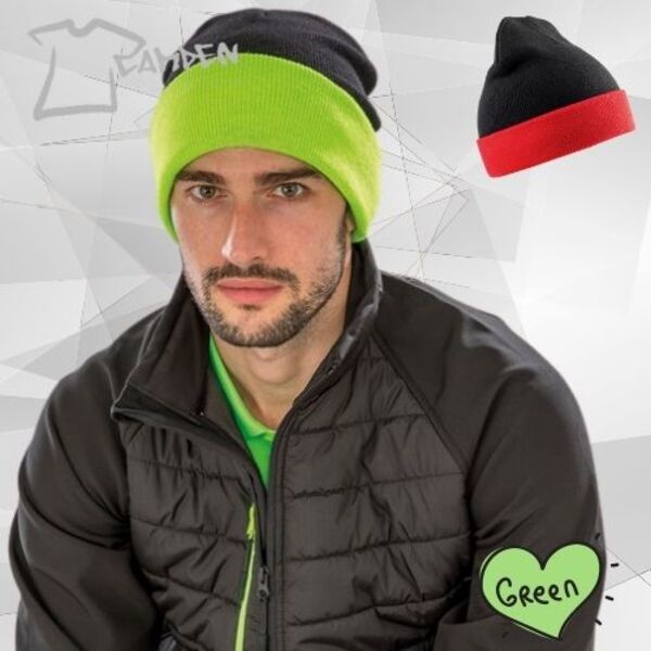 Recycled black compass beanie Thumbnail