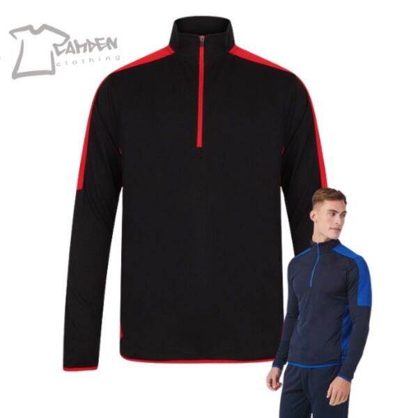 ¼ zip mid-layer  Top with contrast panelling Thumbnail