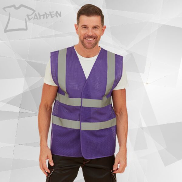 Top cool open mesh 2-band-and-braces waistcoat (HVW120) Thumbnail