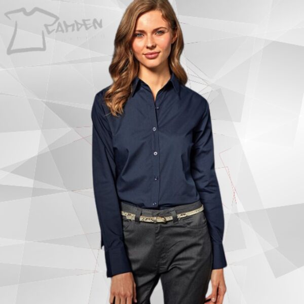 Women's poplin long sleeve blouse Thumbnail