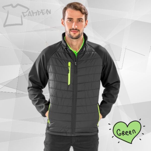 Black compass padded softshell jacket Thumbnail