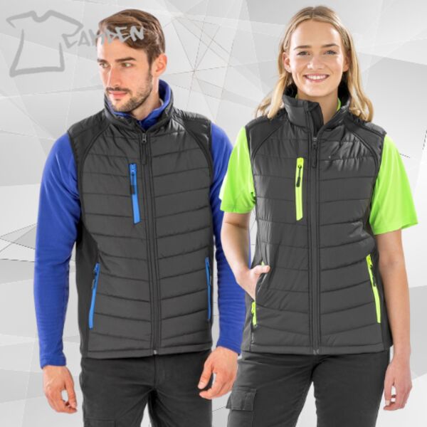 Black compass padded softshell gilet Thumbnail