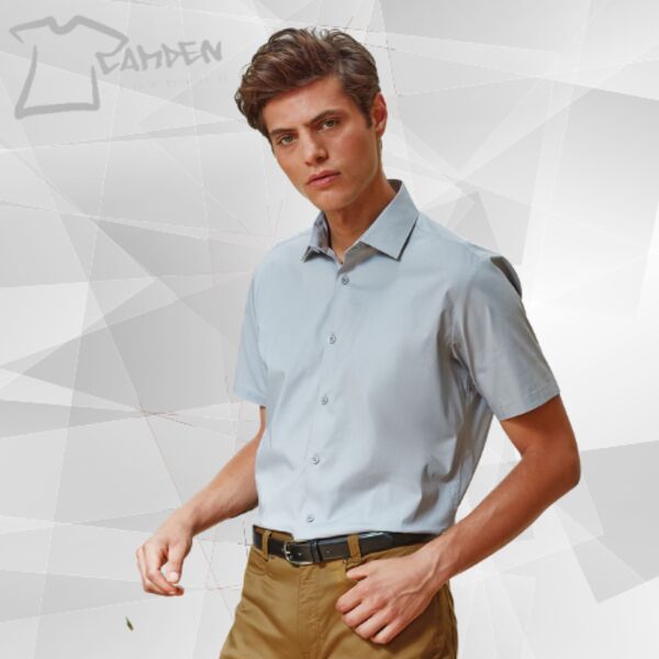 Stretch fit cotton poplin short sleeve shirt Thumbnail