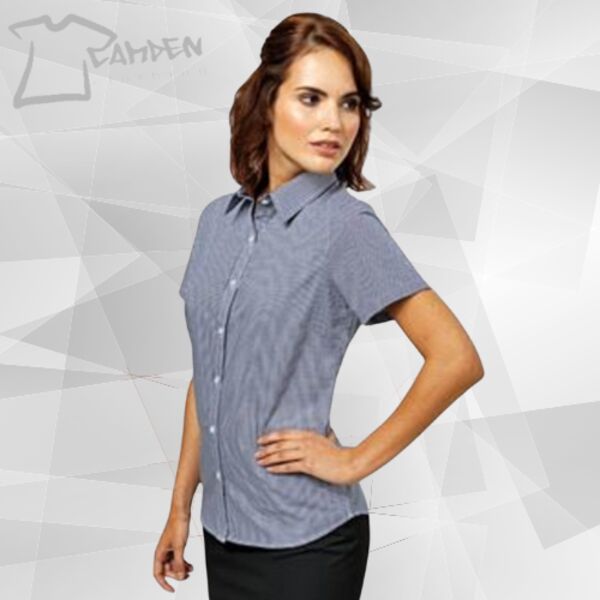 Women's Microcheck (Gingham) short sleeve cotton shirt Thumbnail