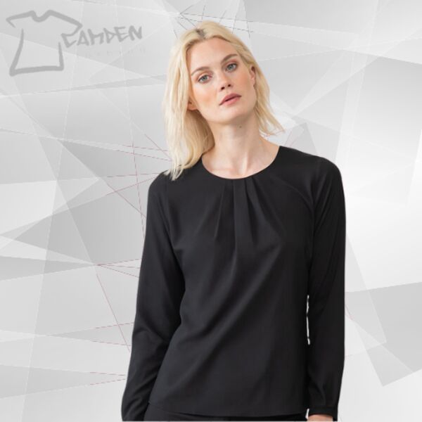 Women's pleat front long sleeve blouse Thumbnail