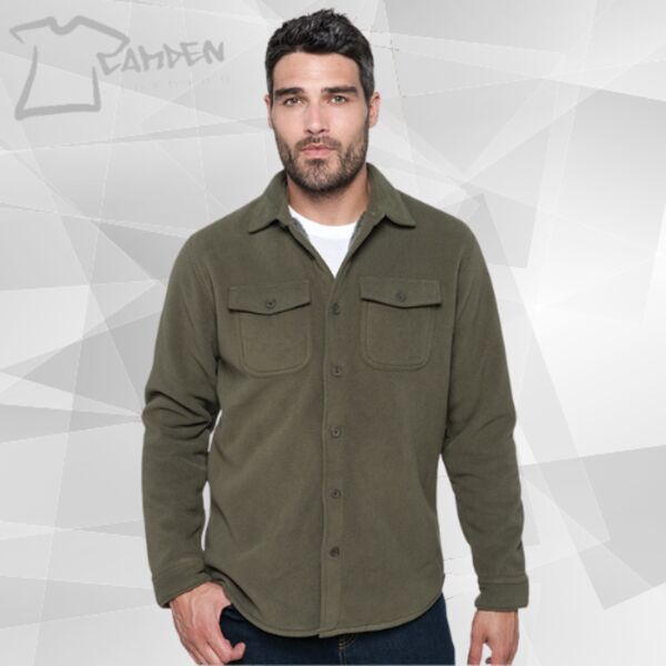 Sherpa-lined fleece overshirt Thumbnail