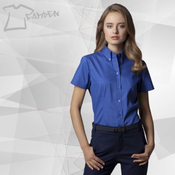 Women's corporate Oxford blouse short-sleeved (tailored fit) Thumbnail