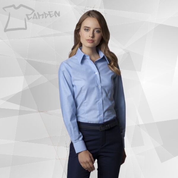 Women's workplace Oxford blouse long-sleeved (tailored fit) Thumbnail