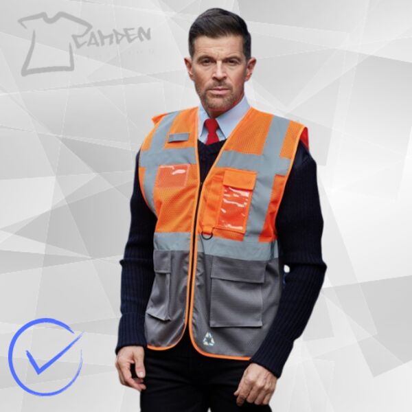 Hi-vis top cool open-mesh executive waistcoat (HVW820) Thumbnail