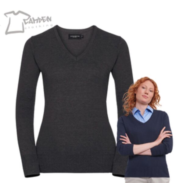 Women's v-neck knitted sweater Thumbnail