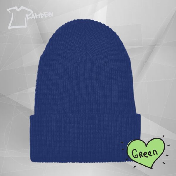 Recycled yarn ribbed knit beanie (1504RY) Thumbnail