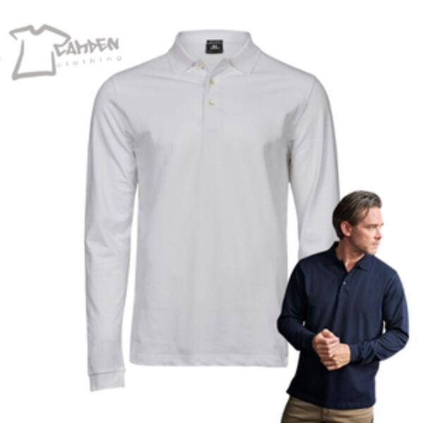 Luxury stretch long sleeve polo (1406) Thumbnail
