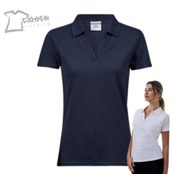 Women’s luxury stretch v-neck polo (1409) Thumbnail